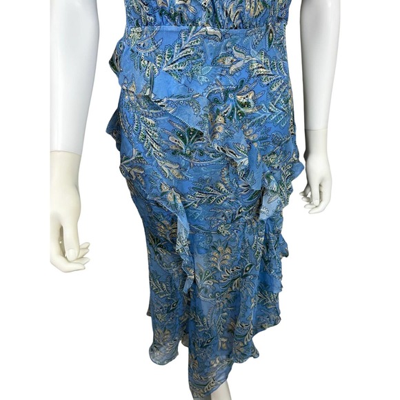 VERONICA BEARD Avenel Silk Ruffle Dress in Blue Sz 0 - Picture 9 of 15